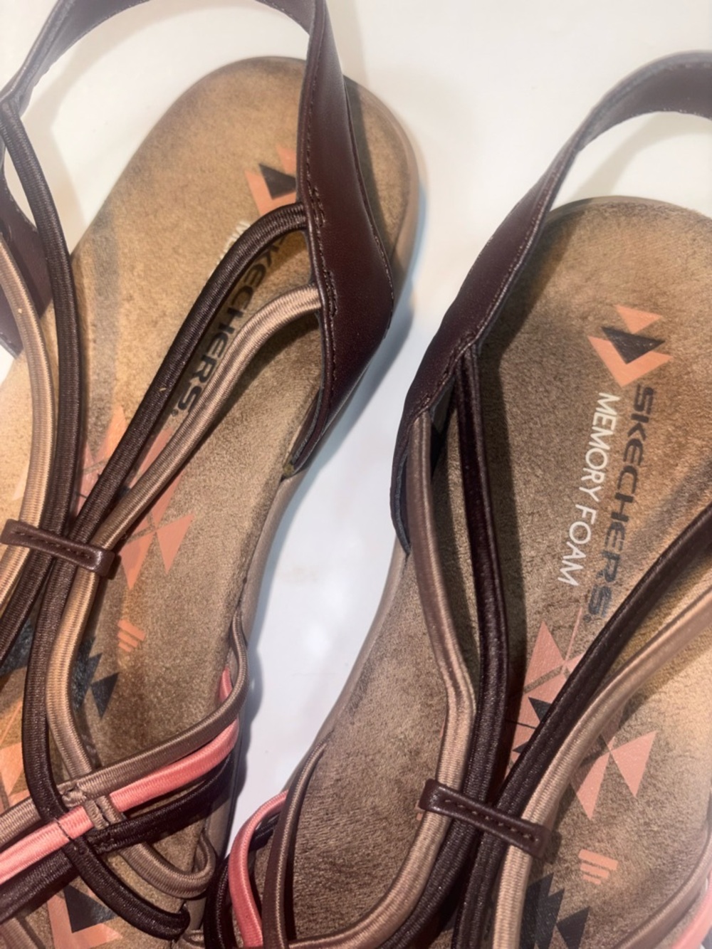 Skechers Reggae Slim - Simply Stretch sandals in a brown and pink size 10 - Picture 7 of 10